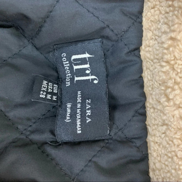 Zara Blogger Favorite Teddy Shearling Jacket Coat Tan Size M - Picture 12 of 12